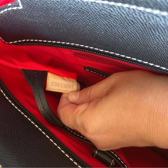 VINTAGE  Y2K DOONEY  & BOURKE BLACK LEATHER LARGE SHOULDER TOTE LOCK - Picture 10 of 11